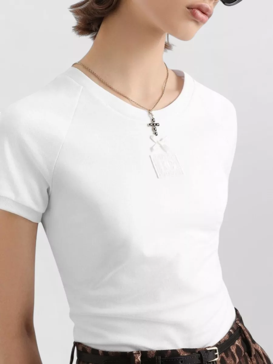 Dolce&Gabbana Bow Detail Logo Appliqué T-Shirt