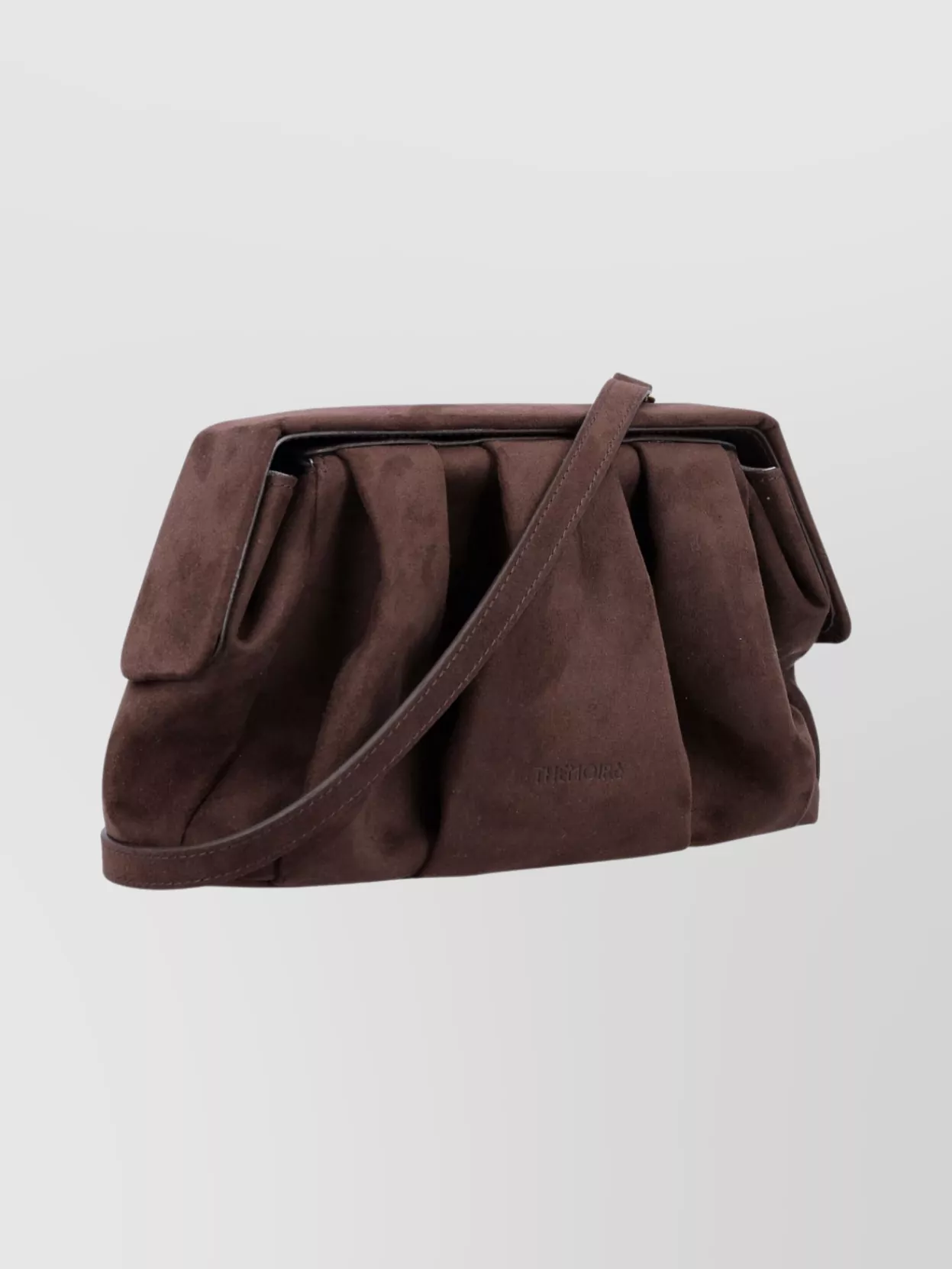 Themoirè Eco Suede Pleated Clutch Bag