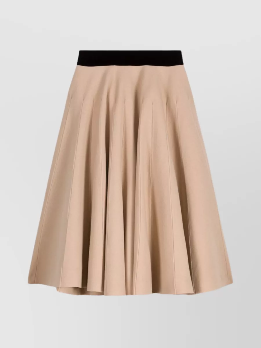 Shop Maison Margiela Wool Pleated Maxi Skirt In Cream