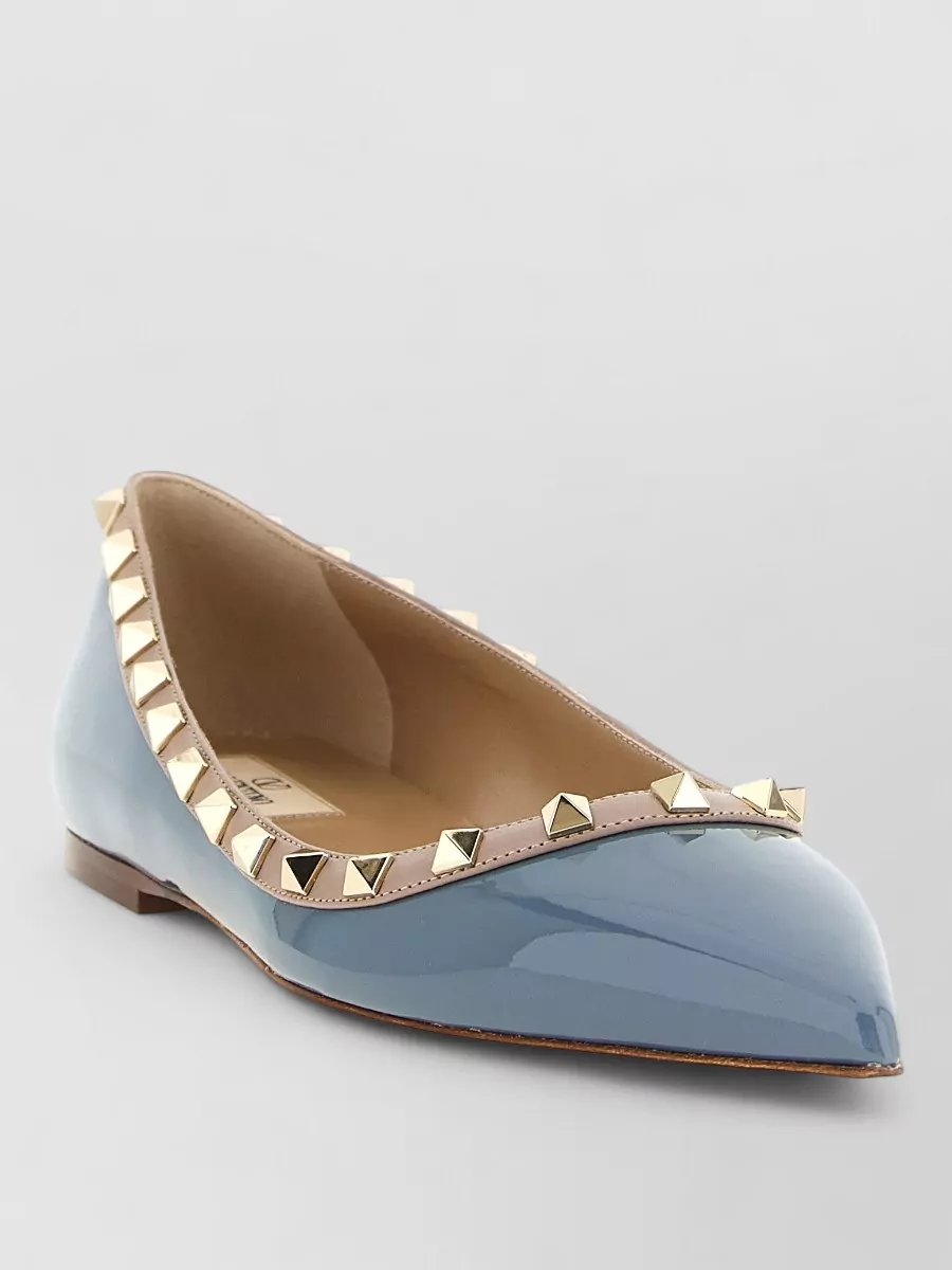 Valentino Garavani Patent Leather Rockstud Ballerina Shoes