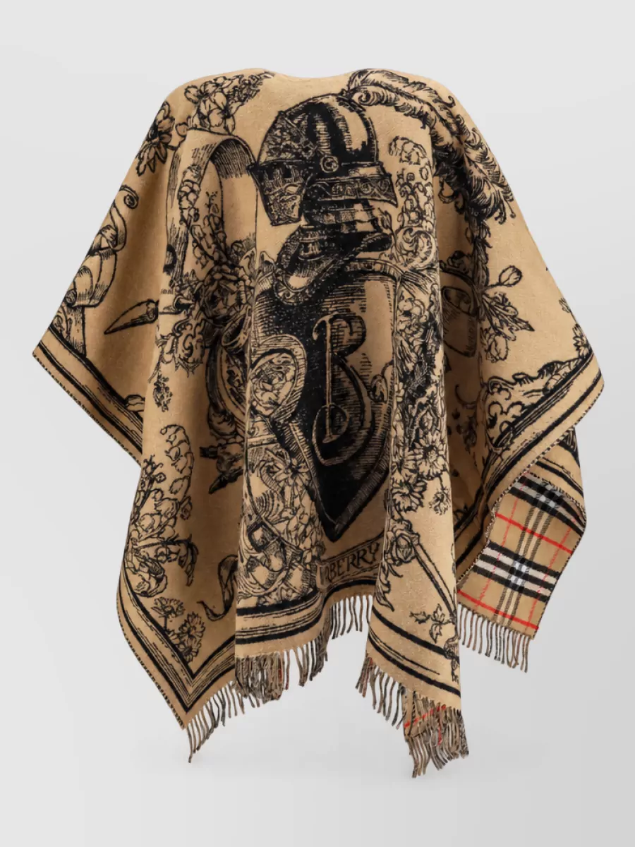 Burberry Merino Wool Jacquard Cape