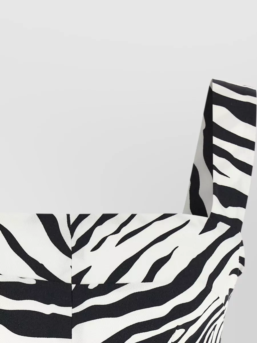 Dolce&Gabbana Zebra Print Cropped Square Neck Bustier Top