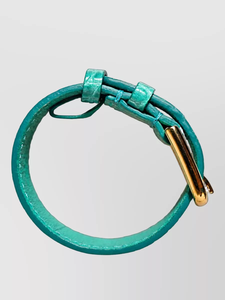 Dolce&Gabbana Embossed Leather Belt Bracelet