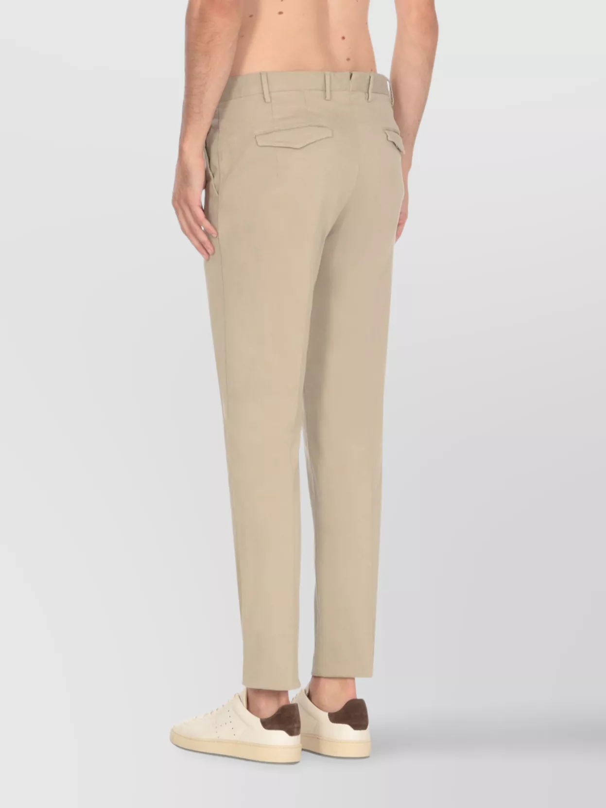 Pt Torino Cotton Trousers With Belt Loops And Pockets