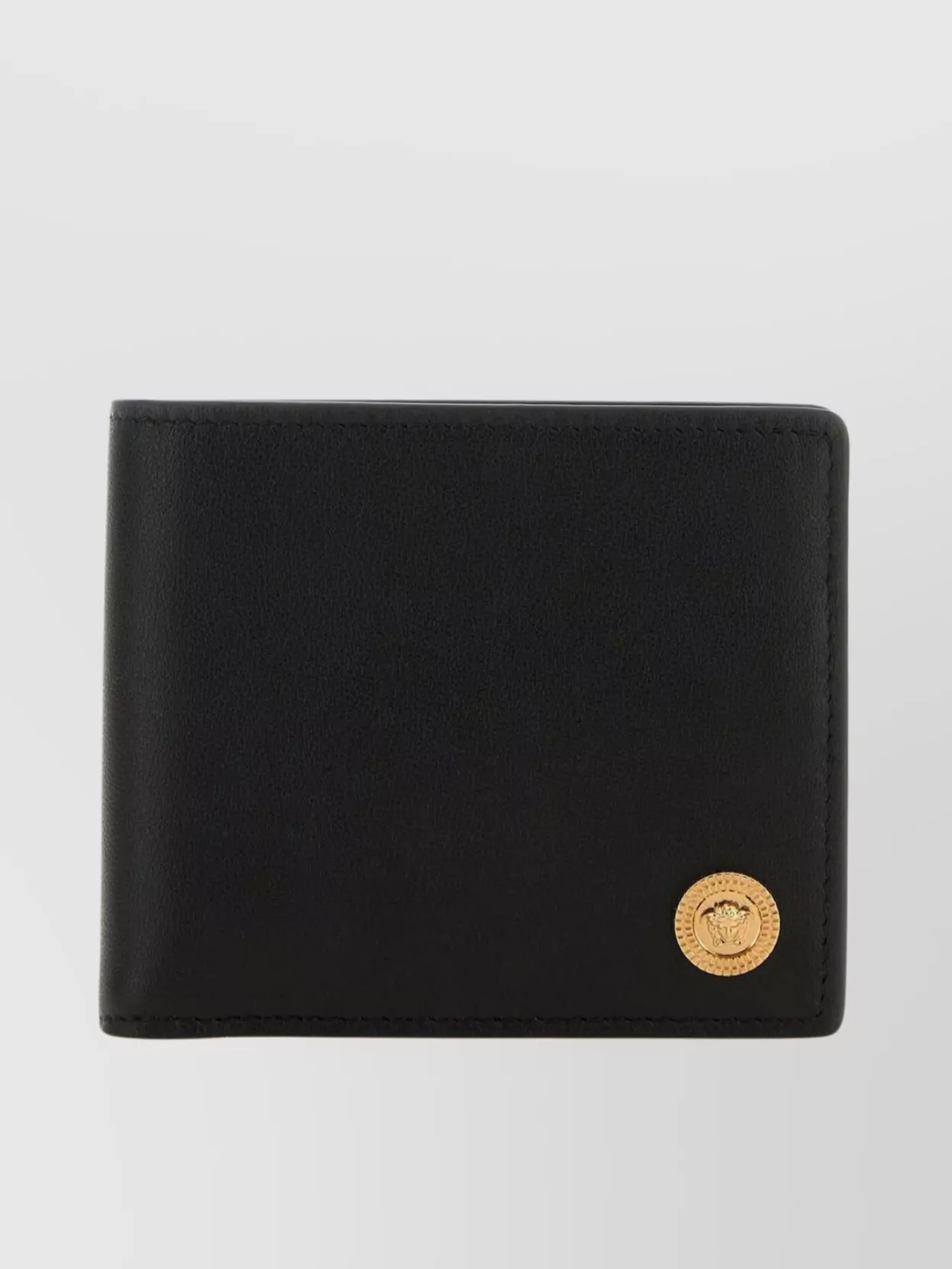 Versace Leather Bifold Wallet In Black