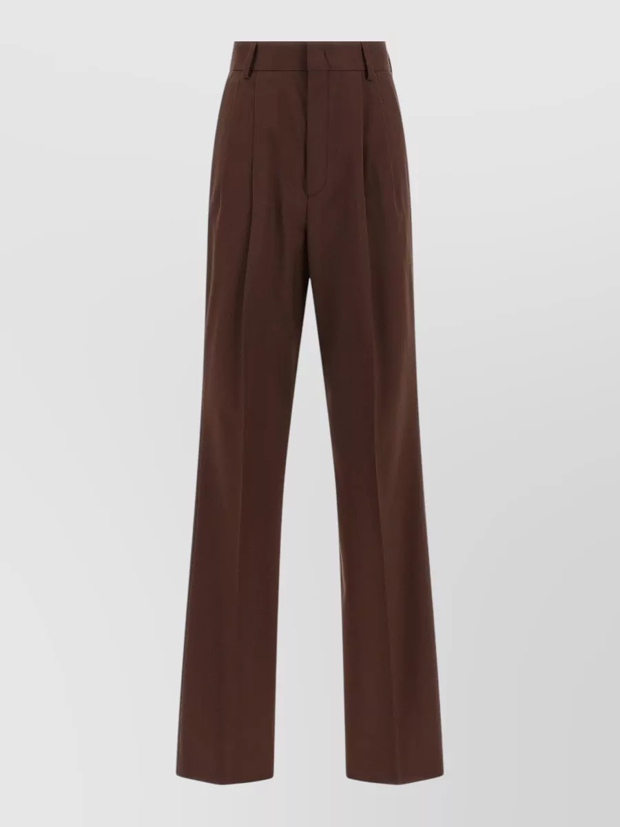 Armarium wool mid-rise pleated wide-leg trousers