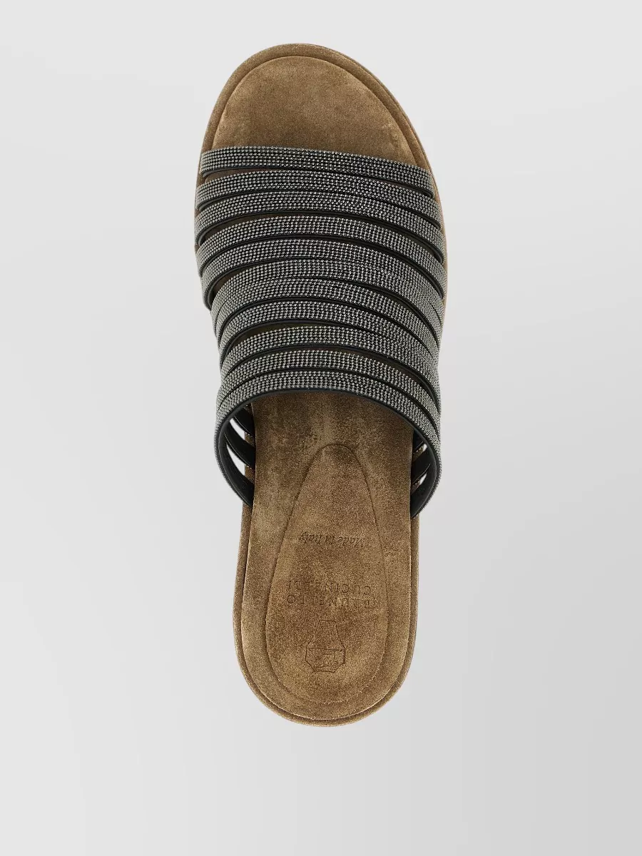 Brunello Cucinelli Leather Platform Sandals