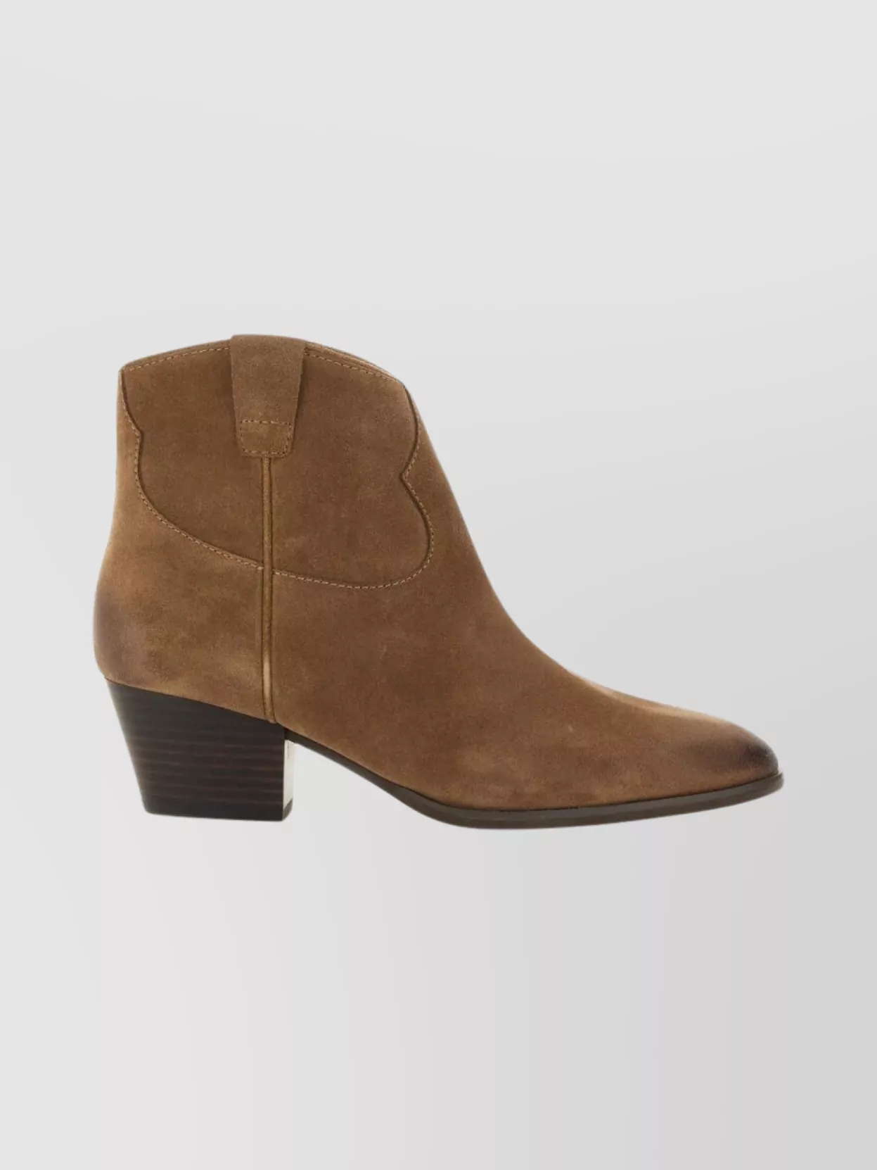 Ash Suede Ankle Boots Stacked Heel