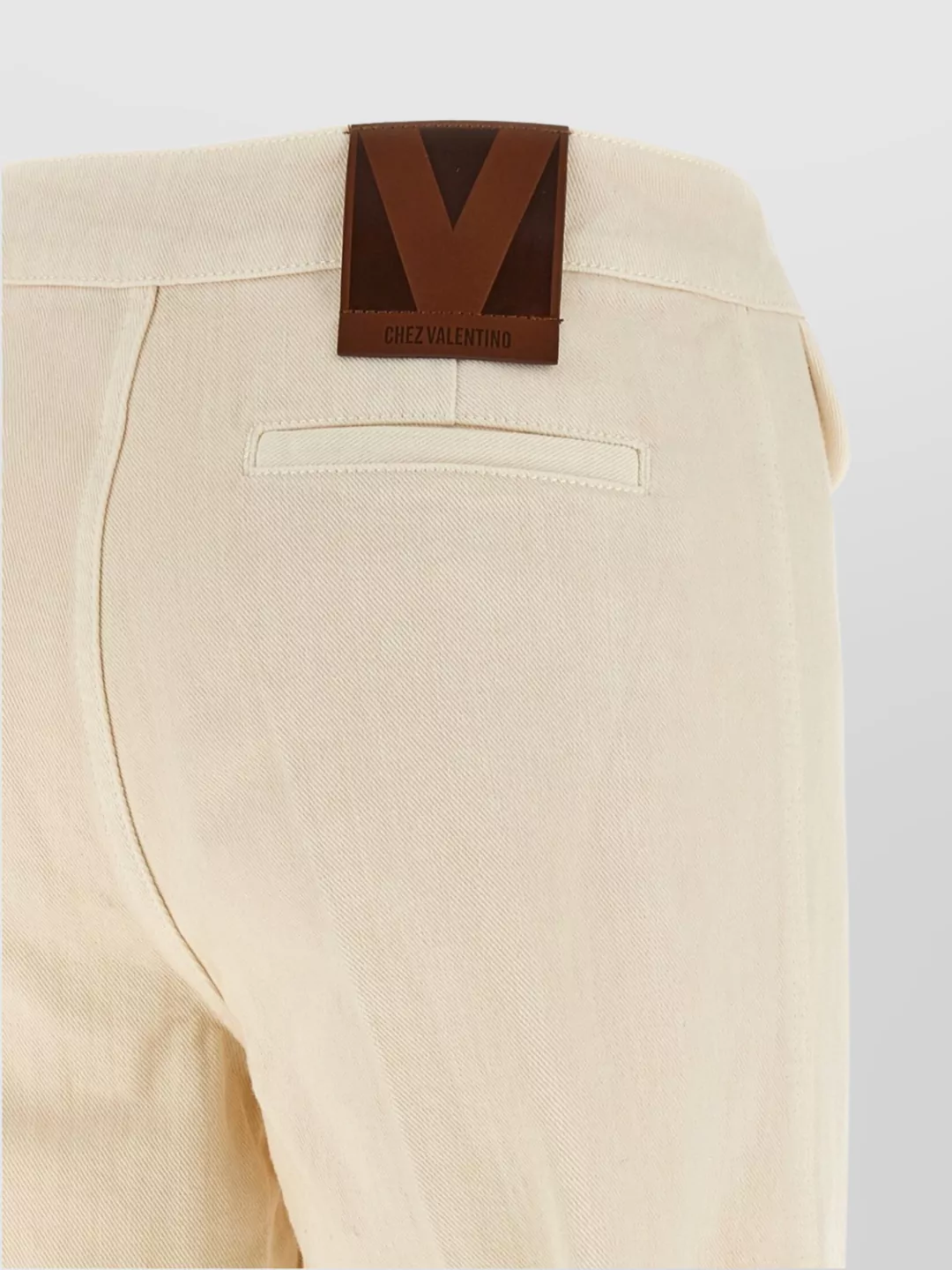 Valentino Vgold Low-rise Wide-leg Jeans In White