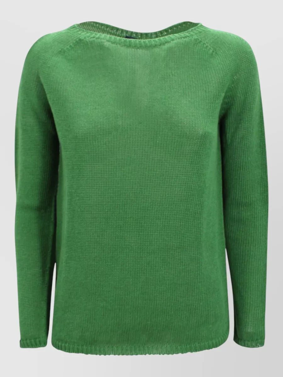 S Max Mara linen fine-knit boat neck long-sleeve sweater
