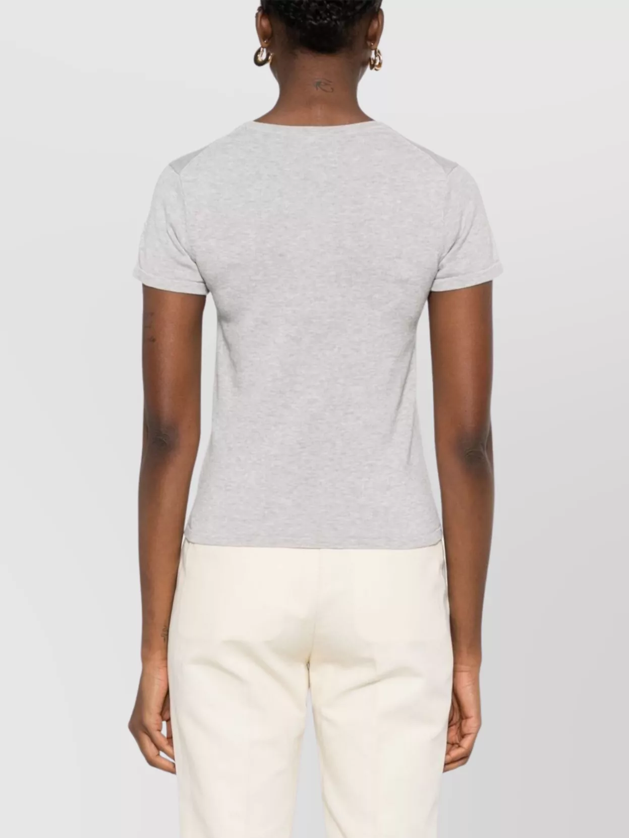 Kenzo Ribbed Short Sleeve Embroidered Top