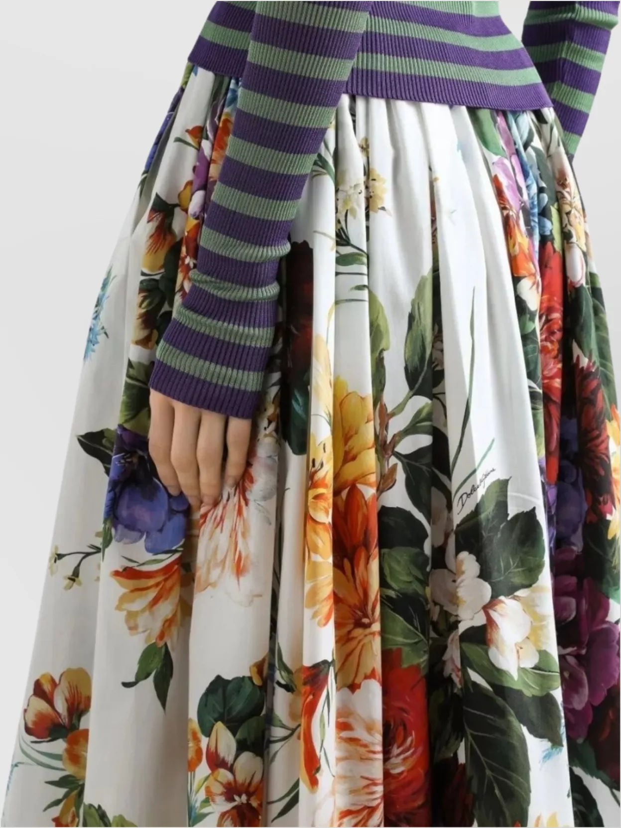 Dolce&Gabbana Floral Print Maxi Length Skirt With Pockets