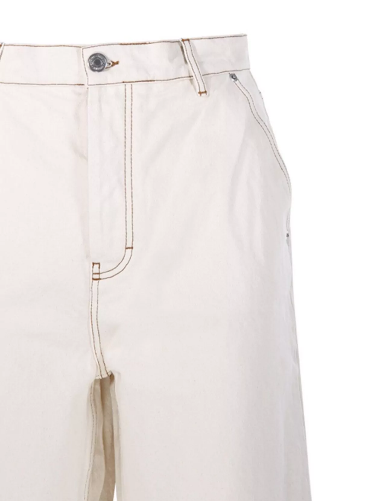 AMI ALEXANDRE MATTIUSSI WIDE LEG DENIM TROUSERS WITH POCKETS