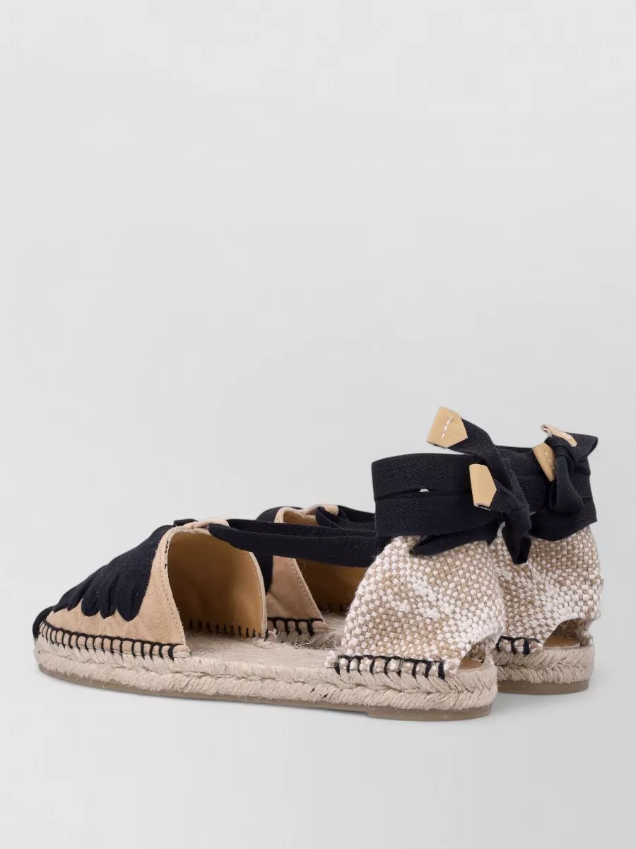 Castaner Leather Lace-Up Espadrilles