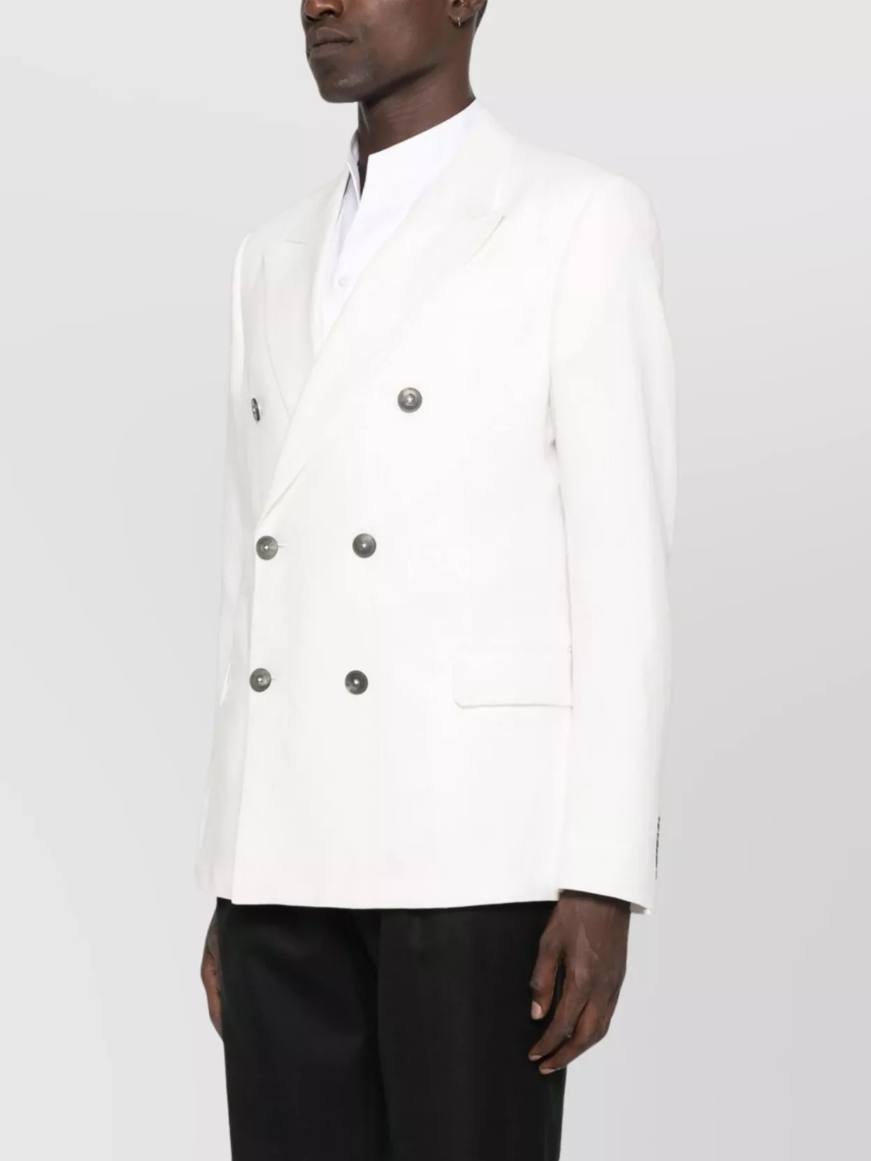 Emporio Armani Double-Breasted Blazer Featuring Buttoned Cuffs
