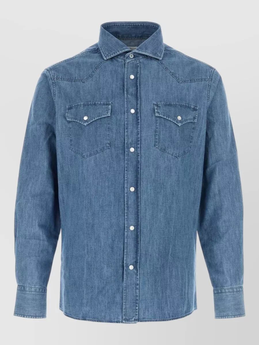 Brunello Cucinelli denim easy fit shirt