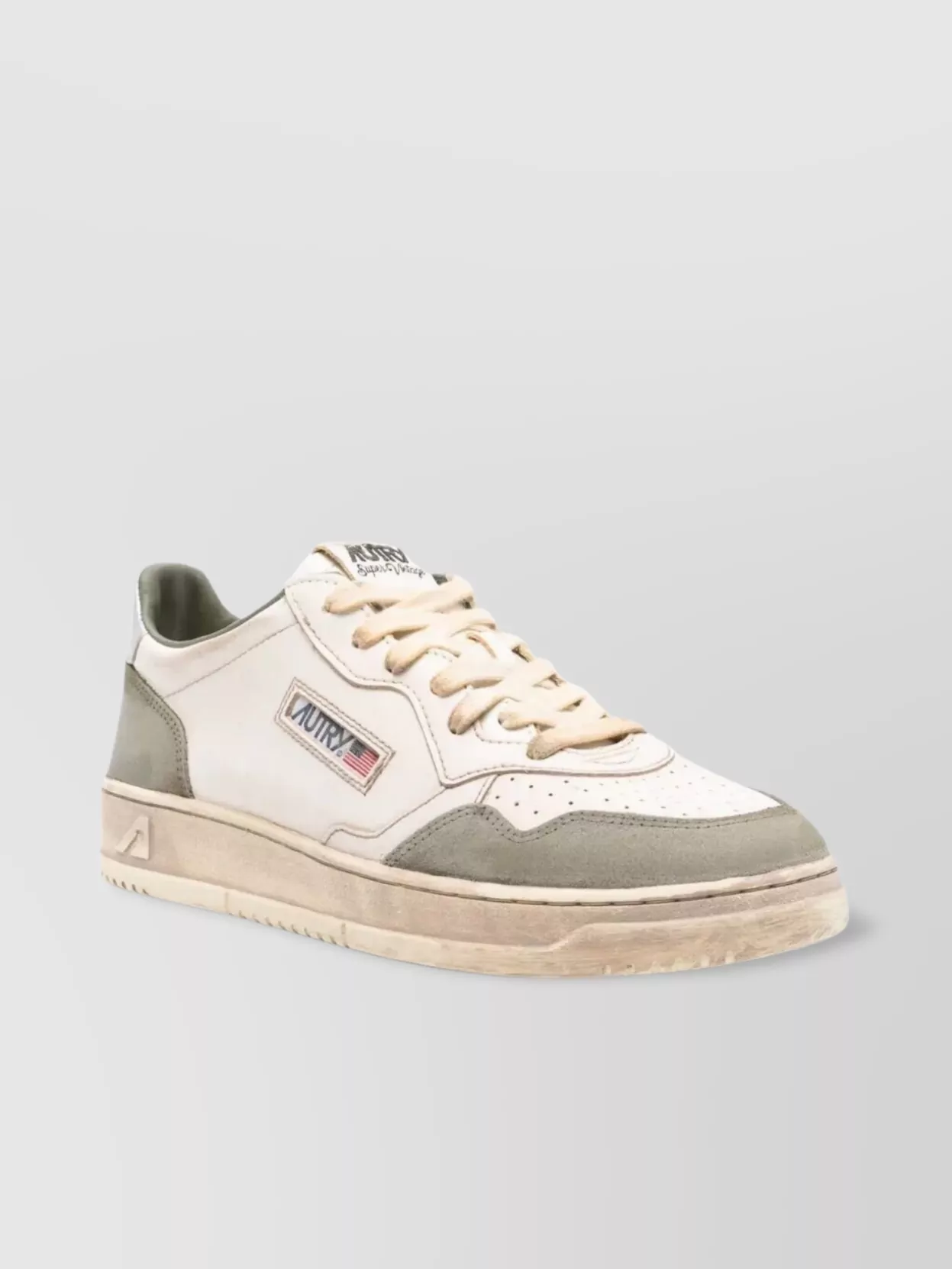 Autry Vintage Low Suede Sneakers In White