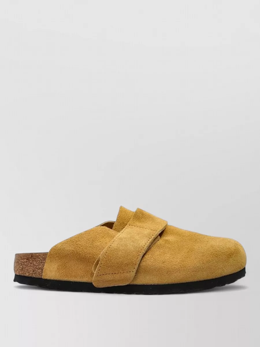 Birkenstock Suede Backless Slippers Round Toe Rubber Sole