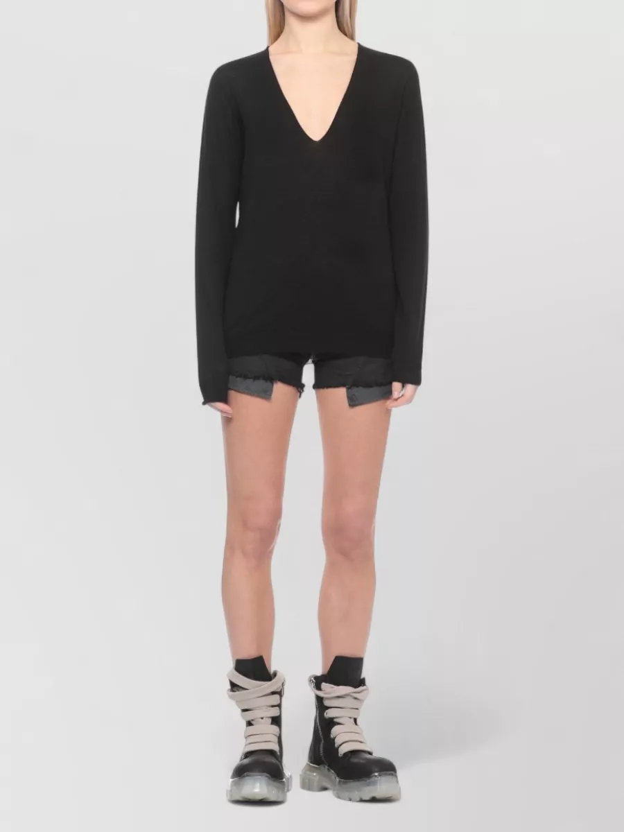 Rick Owens V-Neck Virgin Wool Jumper