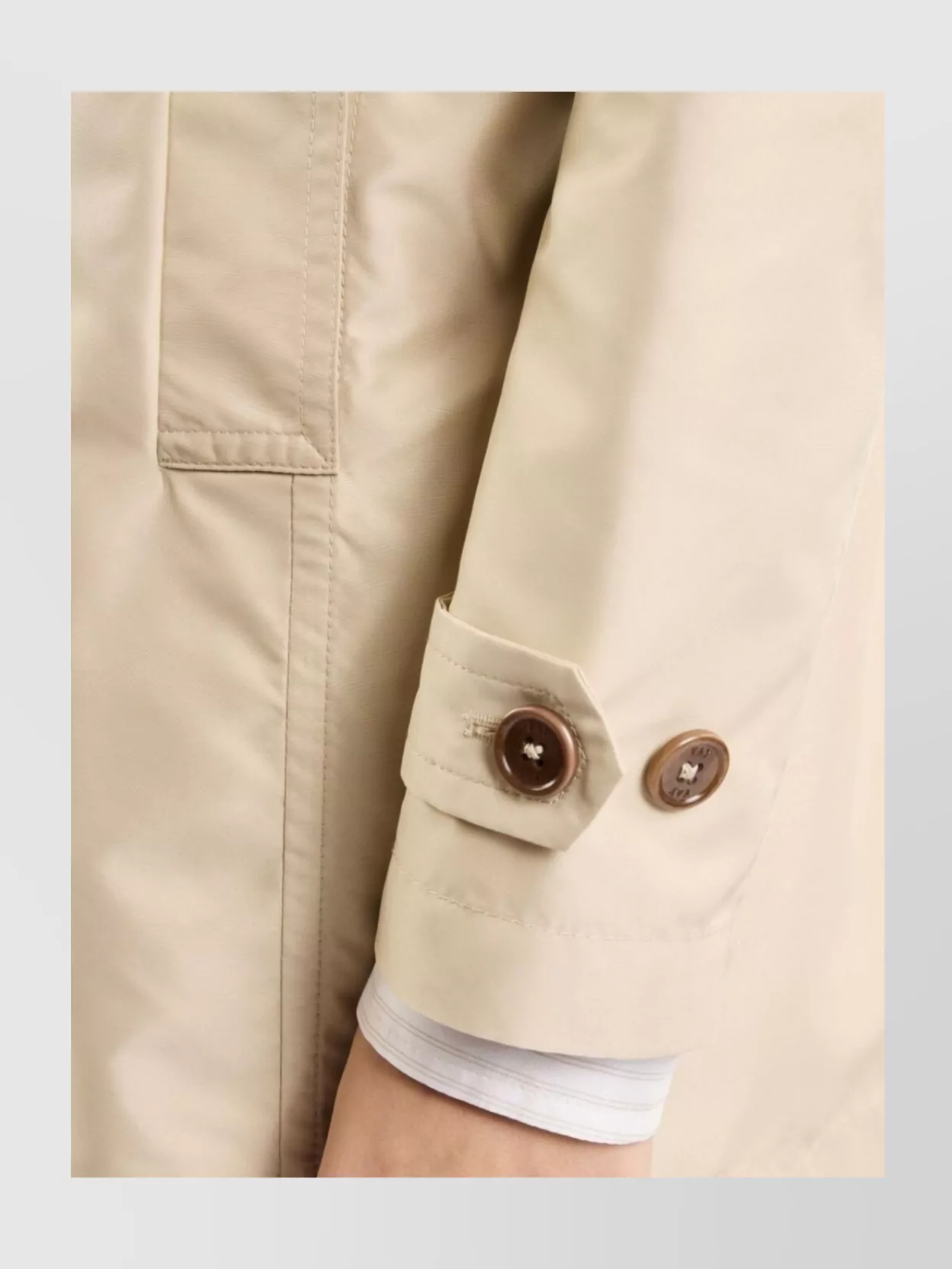 Fay Double-Breasted Poplin Coat With Pockets