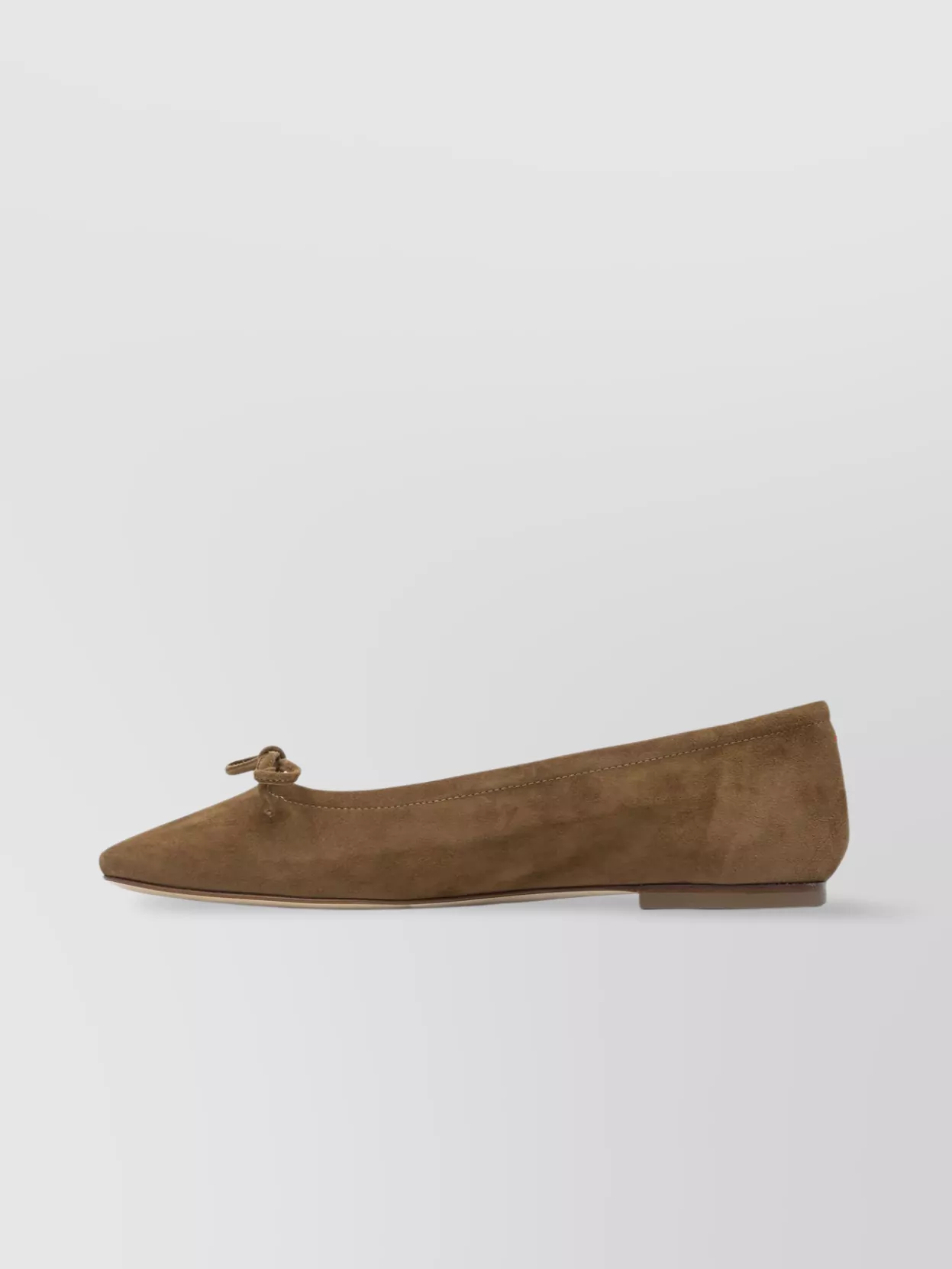 Aeyde Bow Detail Suede Finish Flat Sole Ballerinas