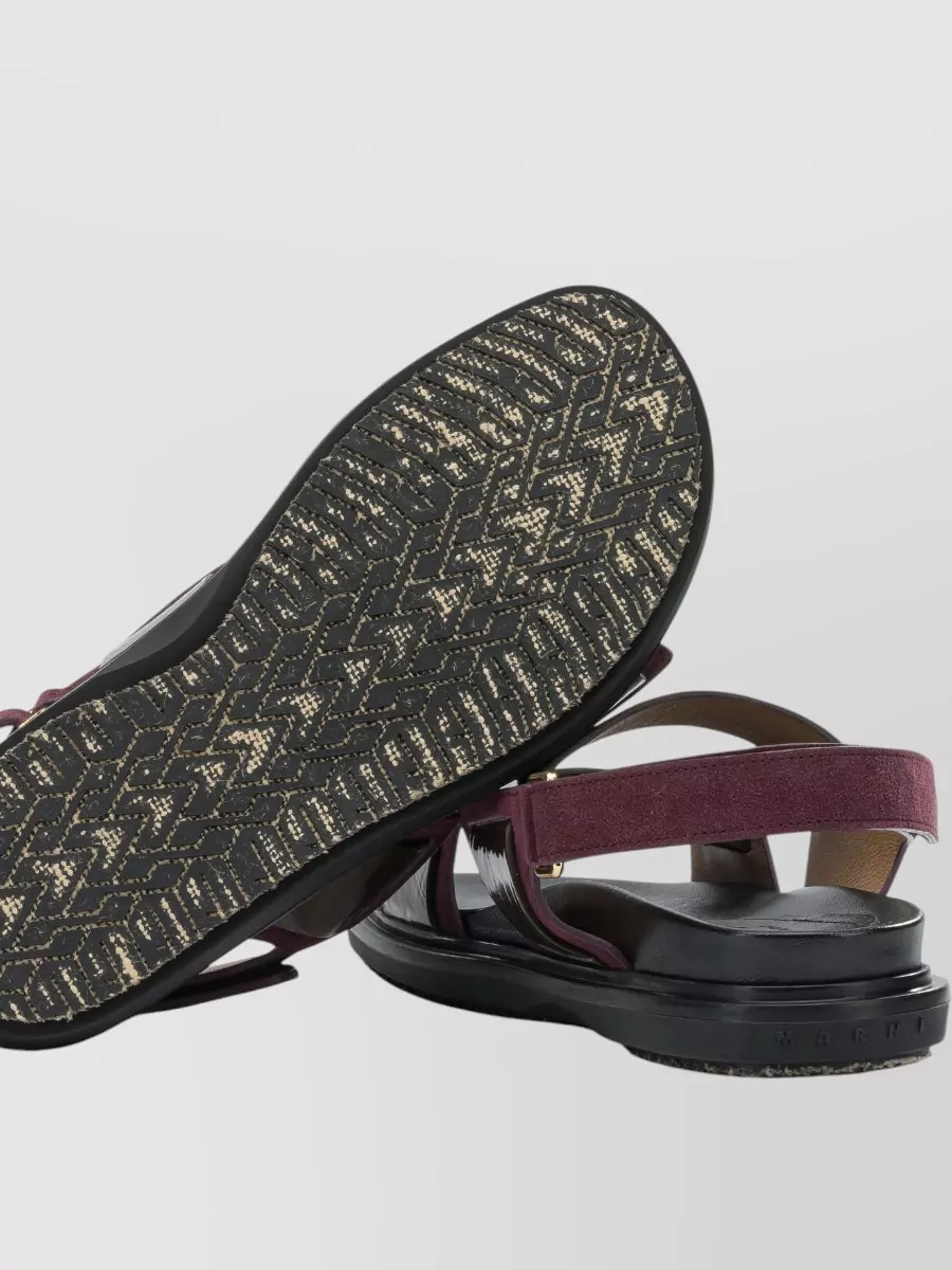 Marni Leather Double-Strap Fussbett Sandals