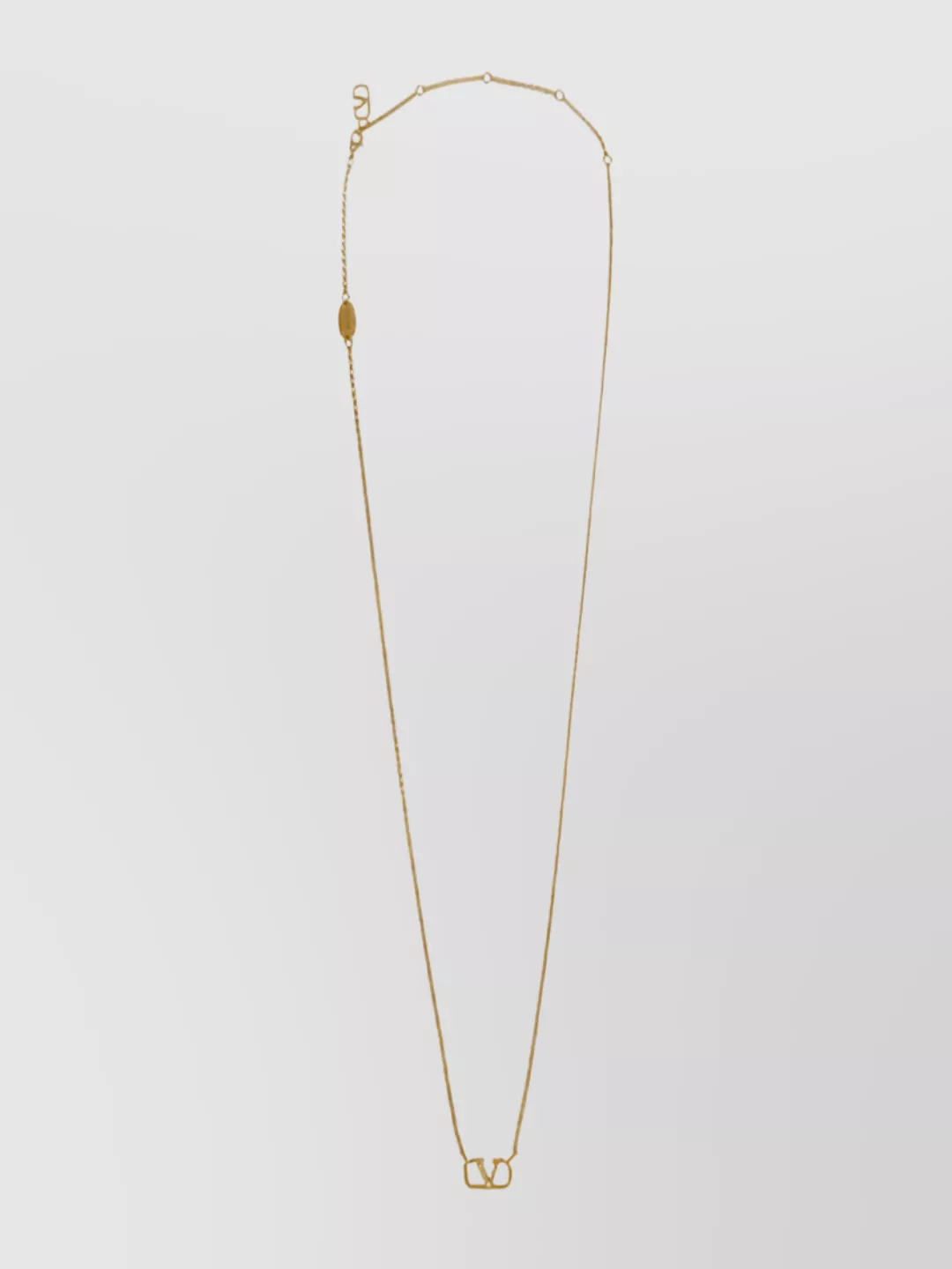 Valentino Garavani Gold-plated Vlogo Pendant Chain Necklace