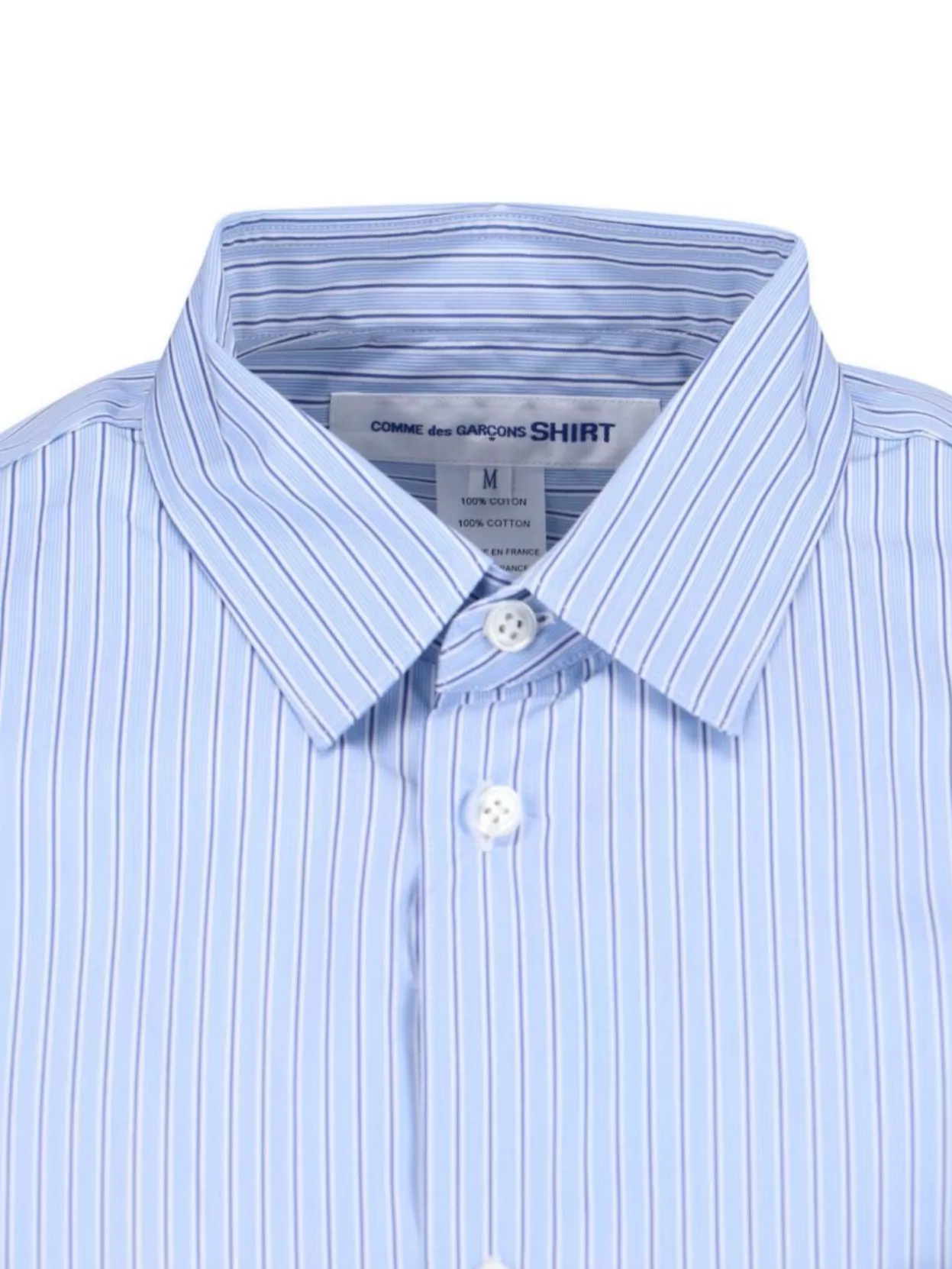 Comme Des Garçons Striped Pattern Shirt Collar Button-Down