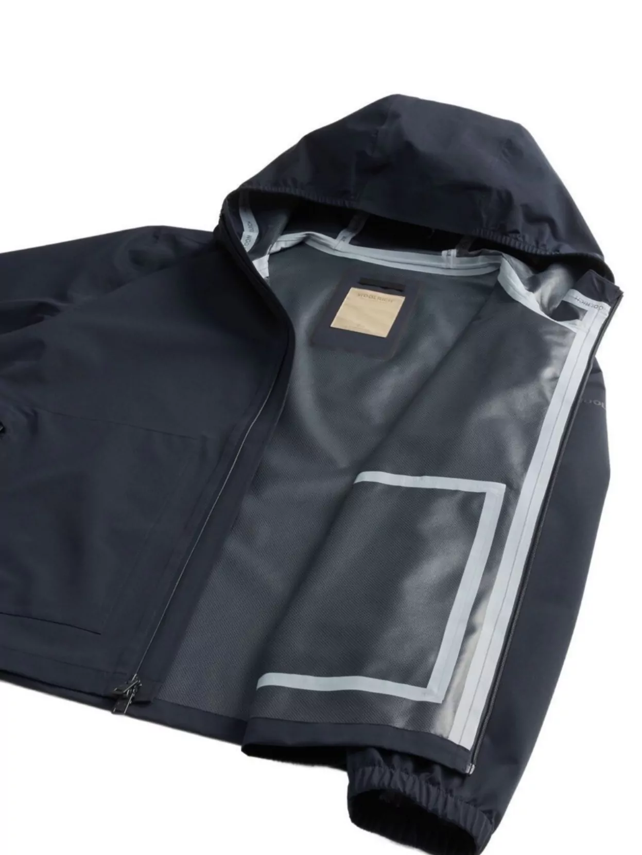 Woolrich Hooded Jacket With Drawstring And Pockets In Blue