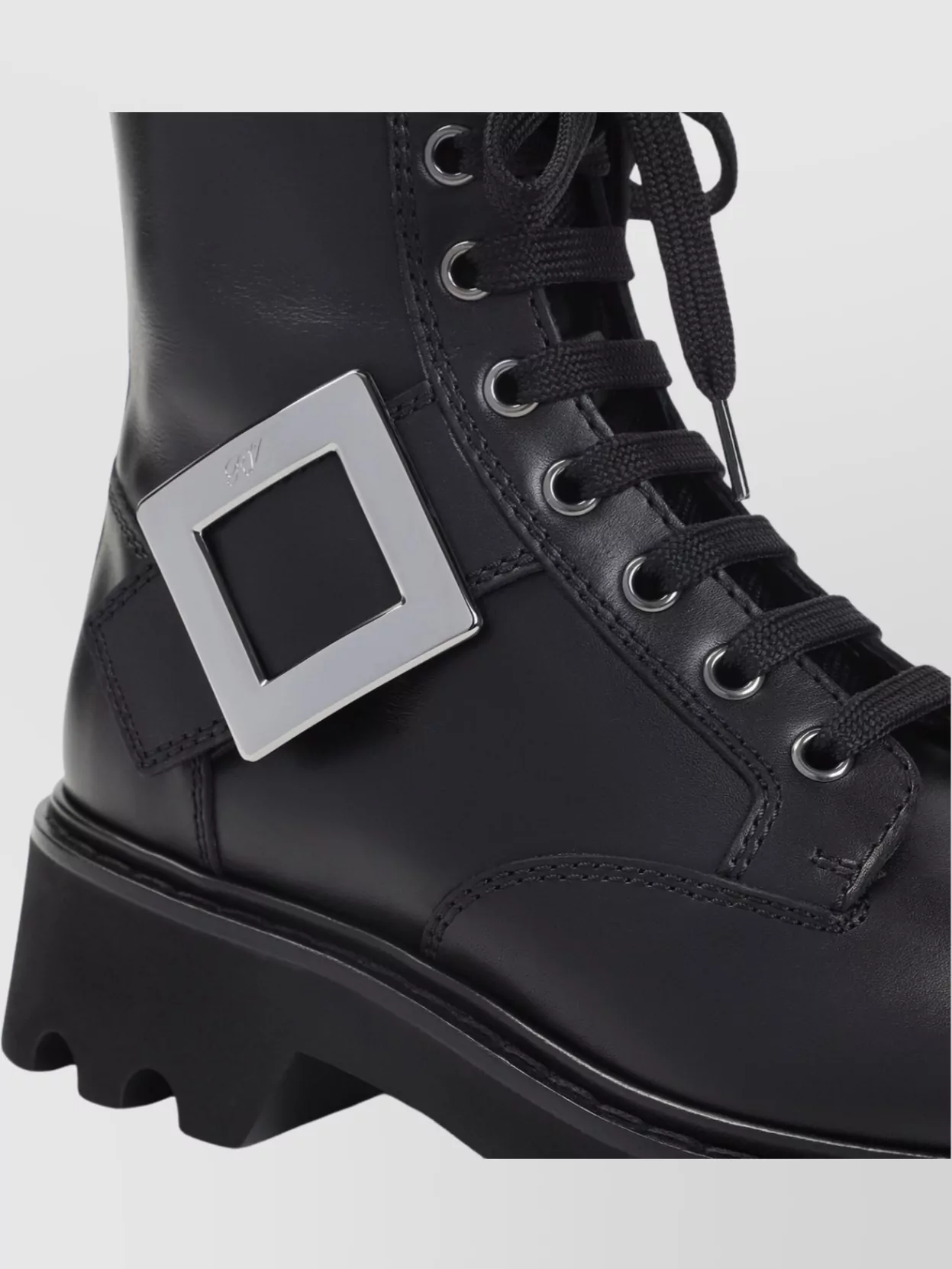 Roger Vivier Strap Buckle Leather Boots With Round Toe