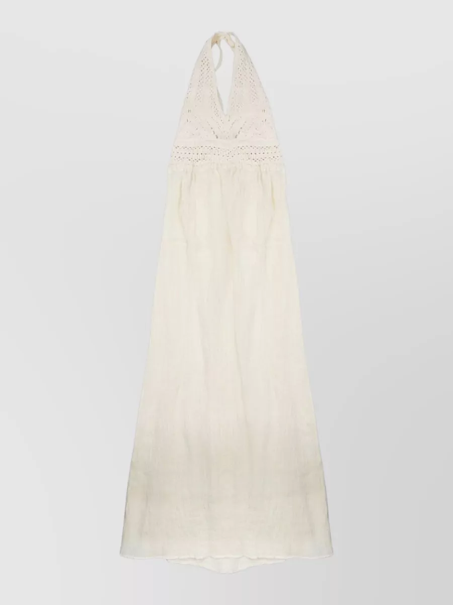 120% Lino crochet linen beach dress