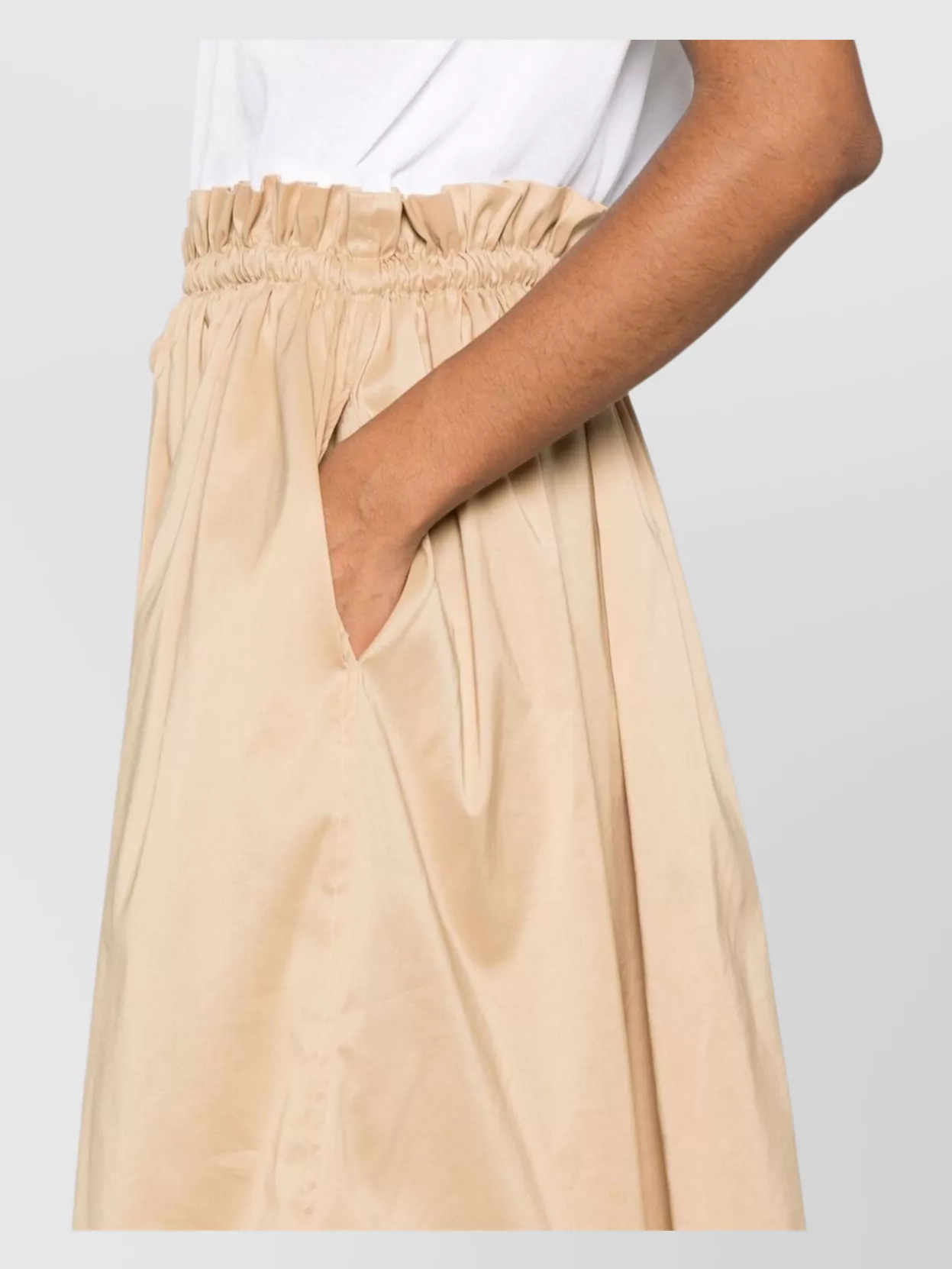 Fabiana Filippi Cotton Boat Neck Short Sleeve Midi Dress