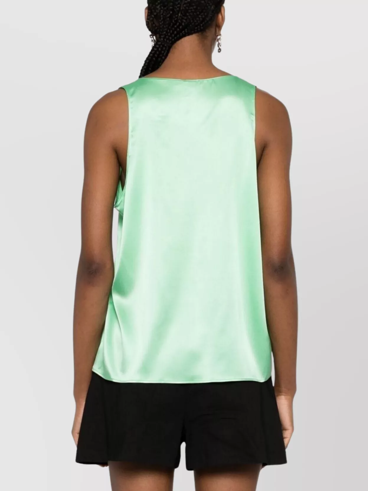 Pinko Sleeveless Satin Top Scoop Neck