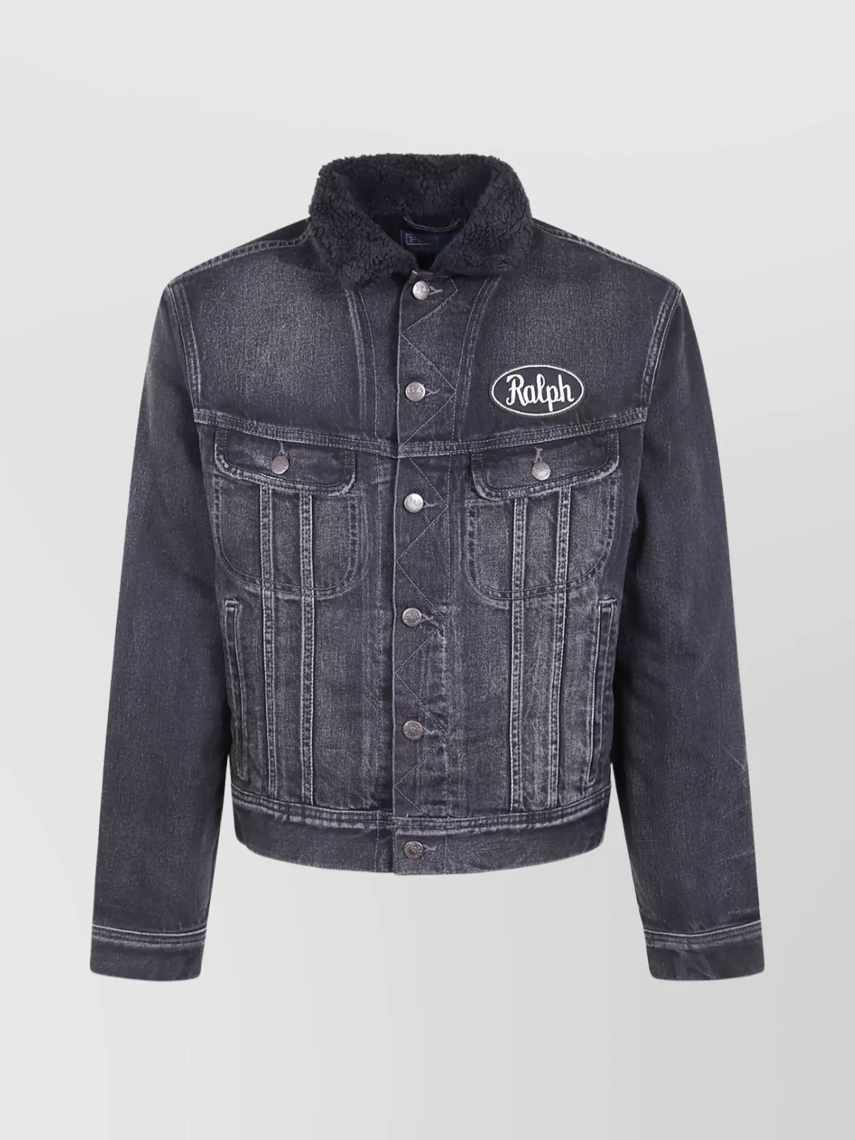 Polo Ralph Lauren Trucker Jacket Featuring Shearling Collar And Pockets
