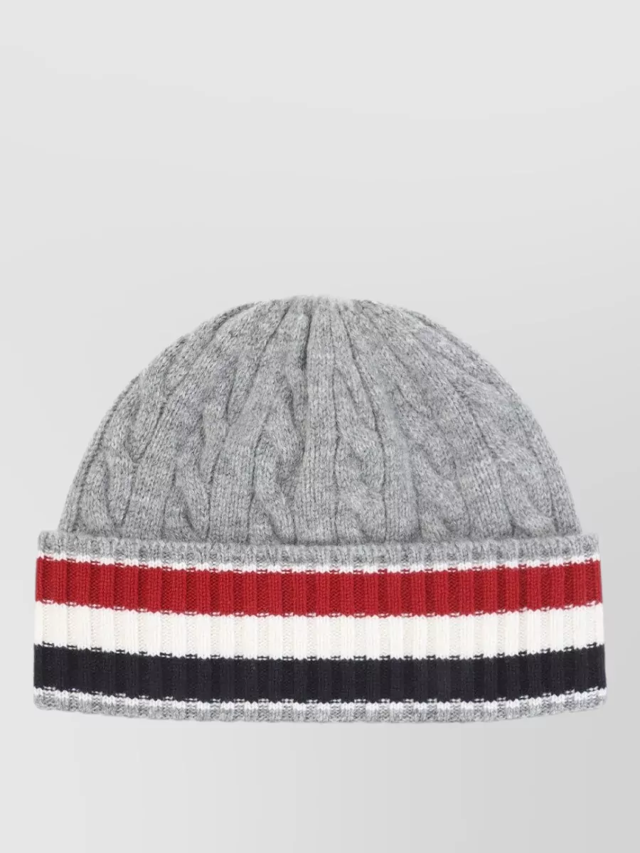 Thom Browne Cable-Knit Wool Beanie