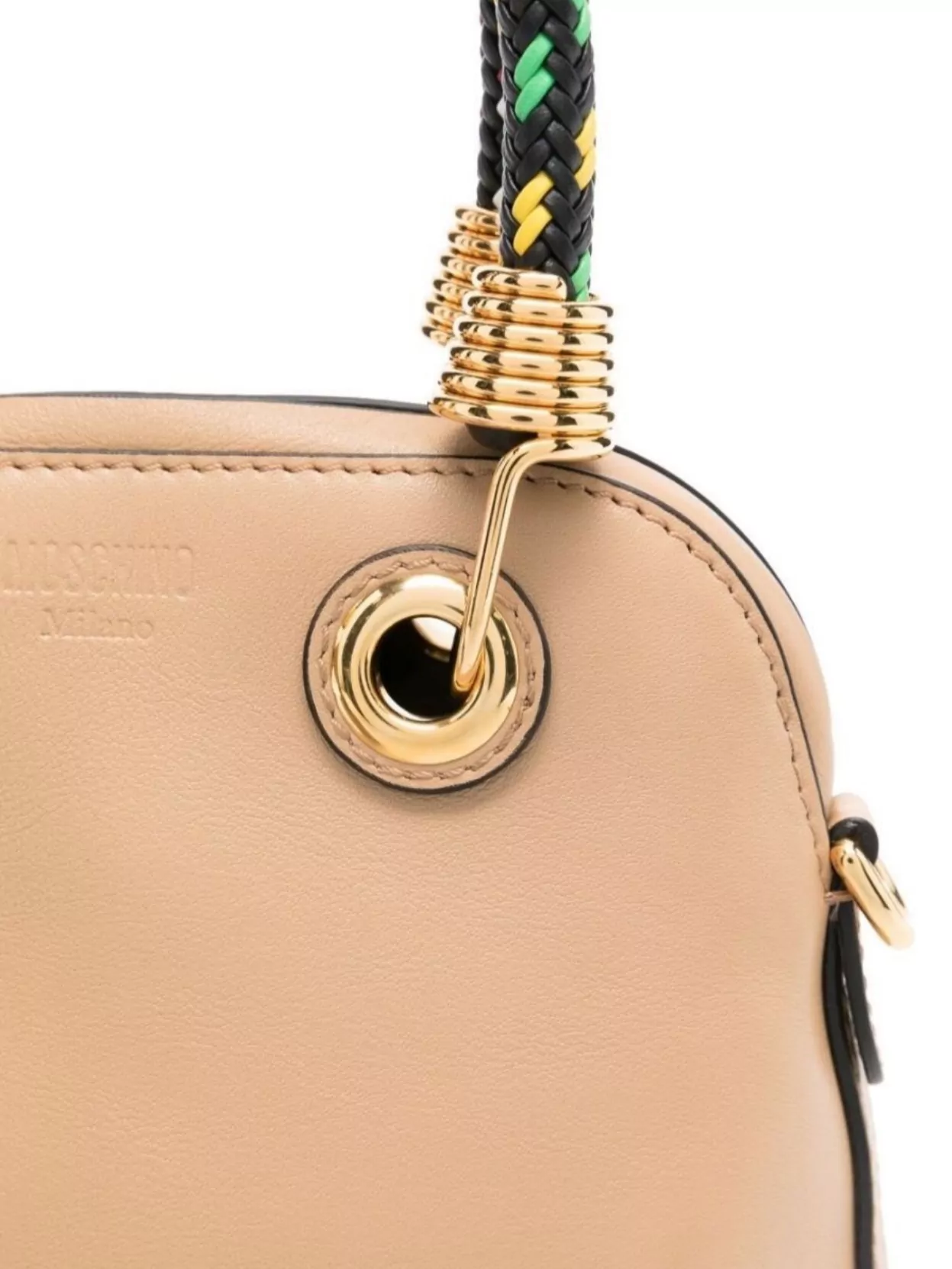Moschino Beige Shoulder Bag Braided Handles