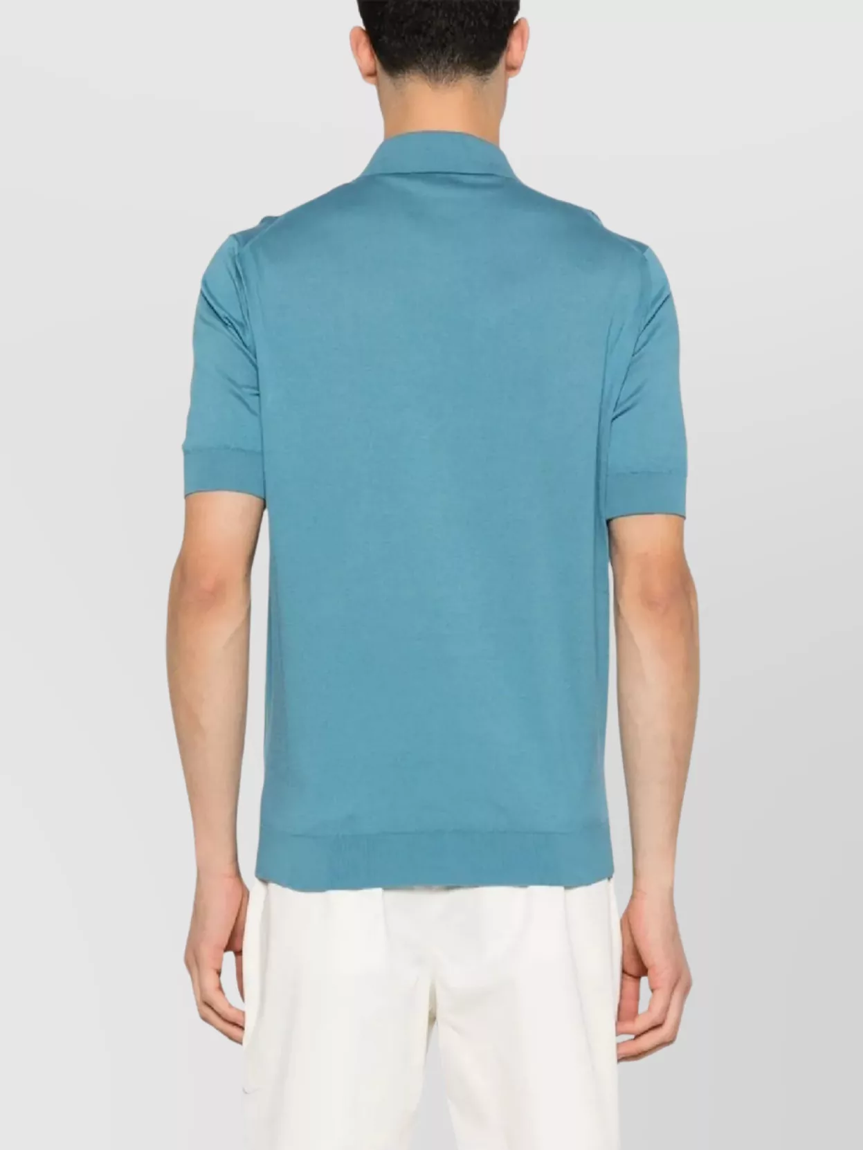 Lardini Men's Polo Shirt Featuring Ribbed Finish