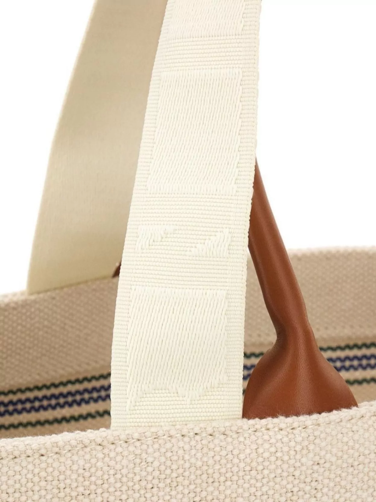 MARNI STRIPED COTTON BLEND TOTE BAG