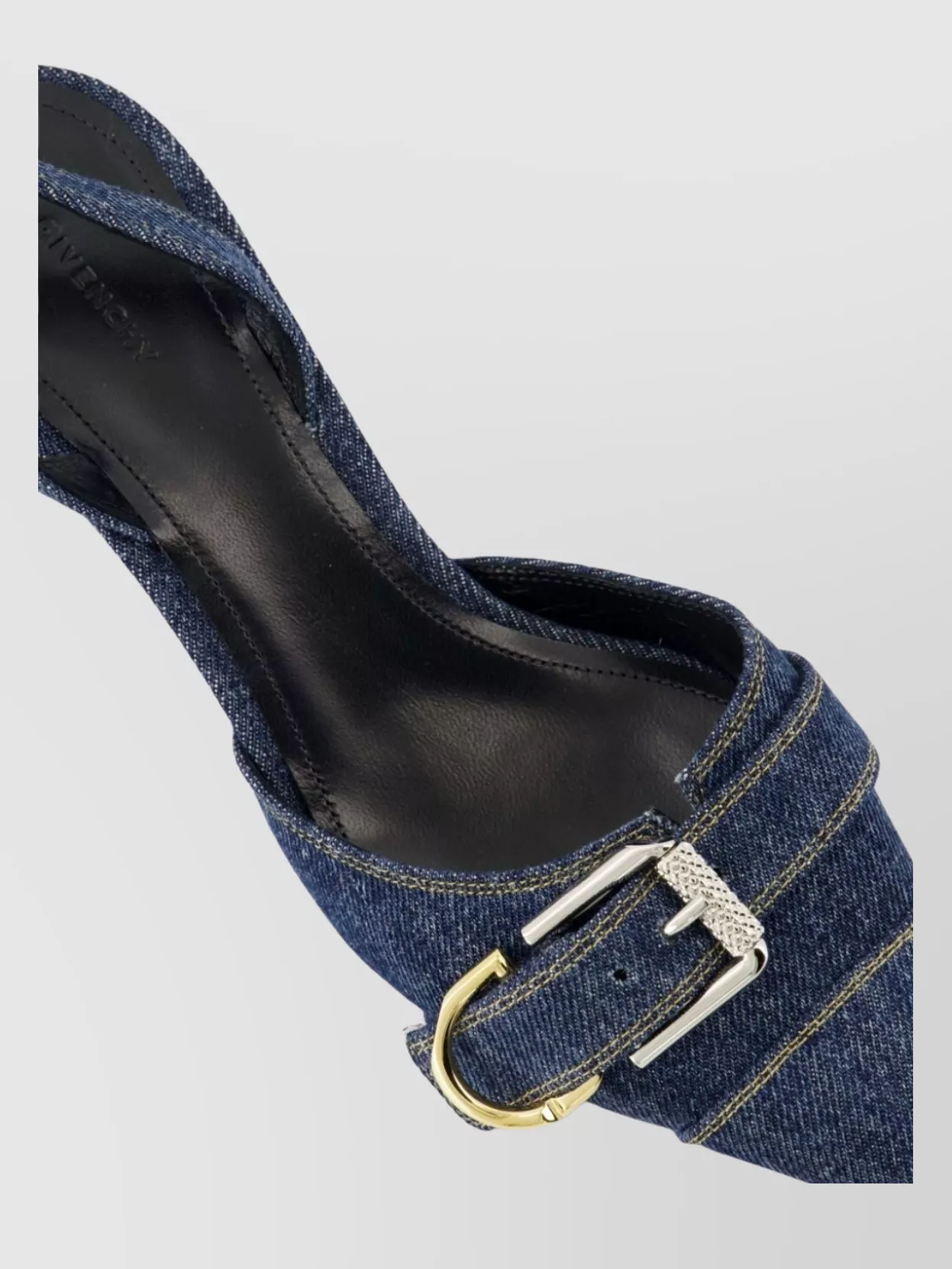 Givenchy Voyou Denim Buckle Slingback Pumps