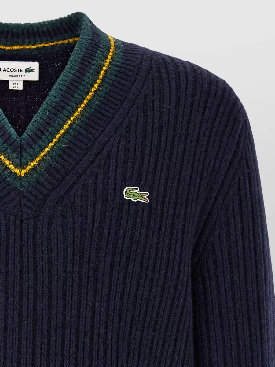 Lacoste Wool V-Neck Sweater