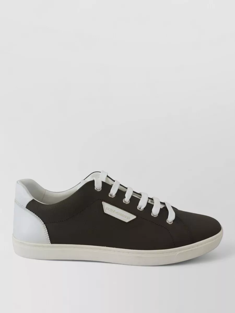 Dolce&Gabbana Leather Low-Top Lace-Up Sneakers
