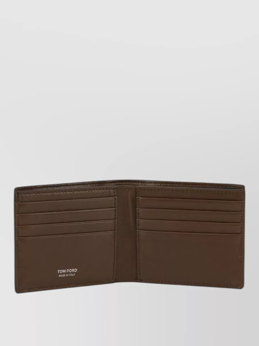 Tom Ford Crocodile Texture Leather Bifold Wallet
