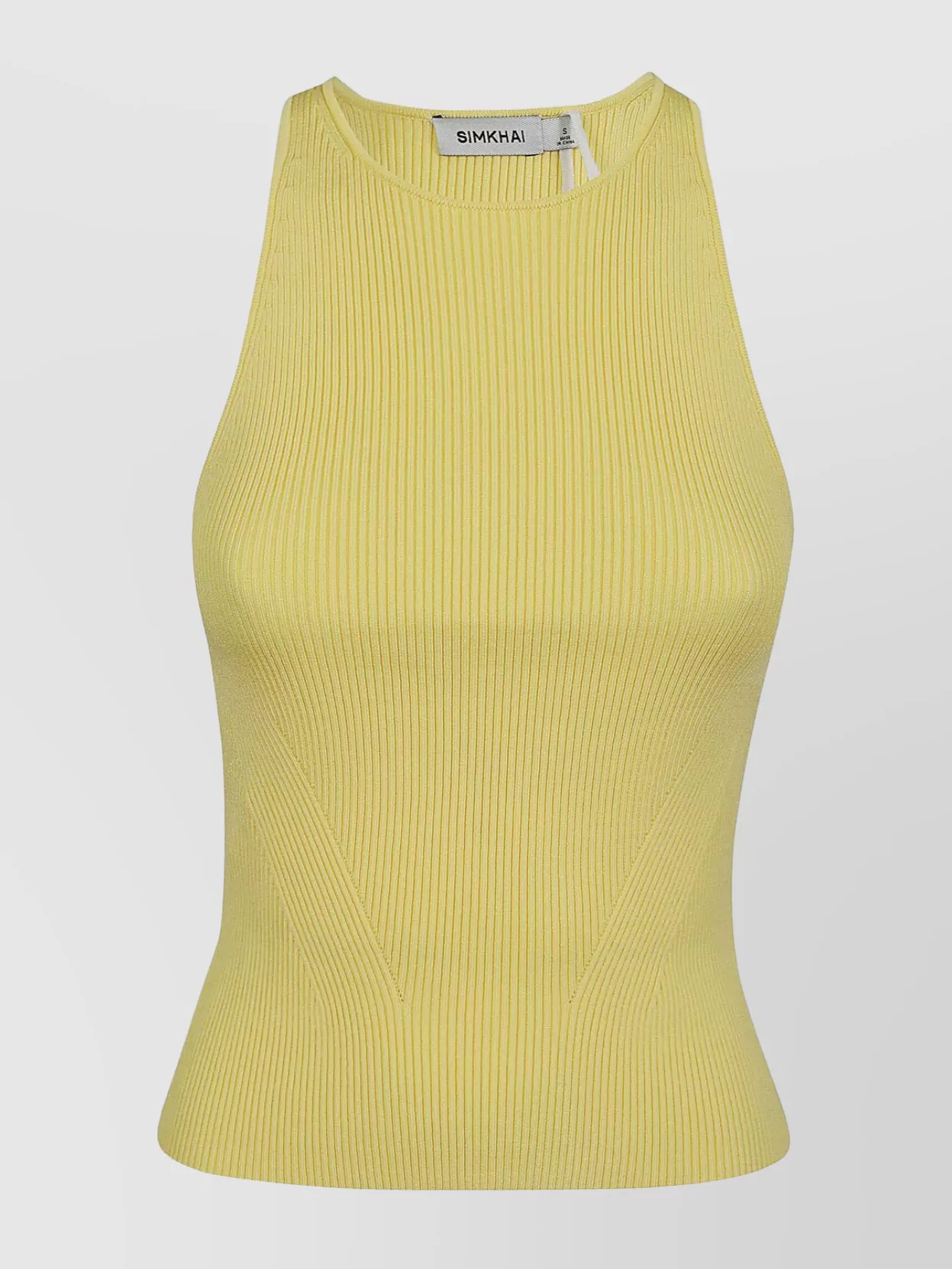 Shop Simkhai Ribbed Sleeveless High Neck Fitted Tank