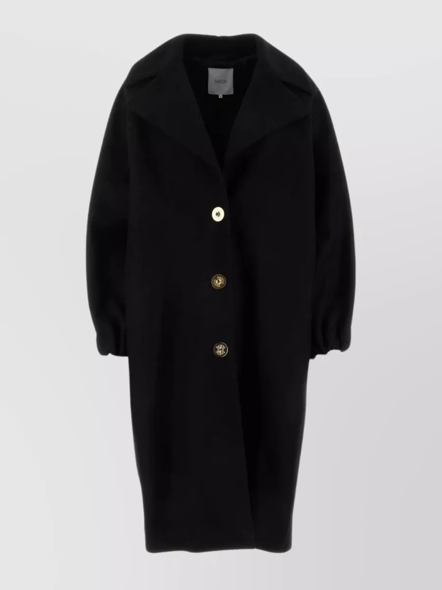 Shop Patou Modern Wool Blend Coat In Black