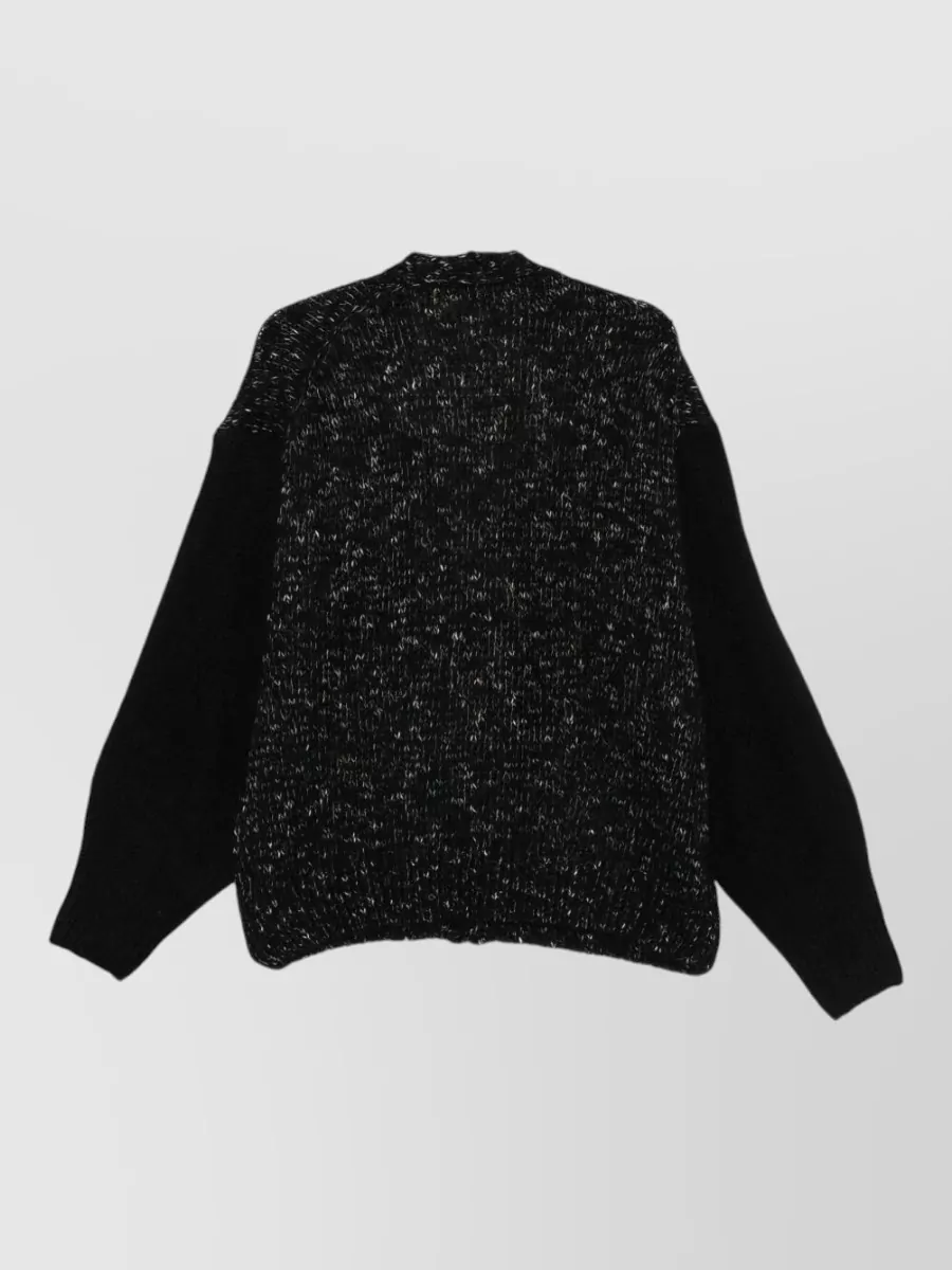 Alysi Mohair Wool Cotton V-Neck Cardigan