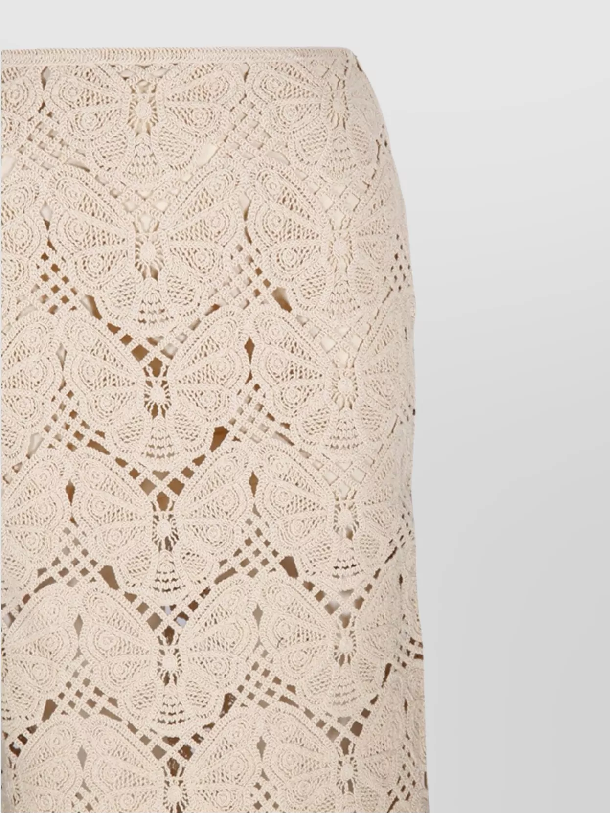 By Malene Birger Cantala Straight Side-slit Crochet Midi Skirt