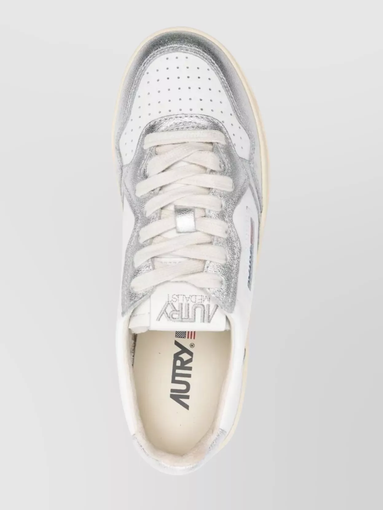 Autry Low Leather Sneakers Metallic Finish