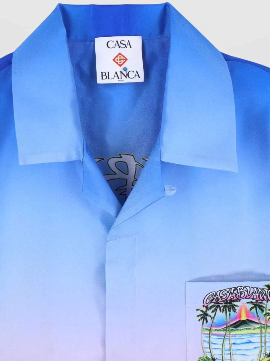 Casablanca Short Sleeve Gradient Graphic Shirt Chest Pocket