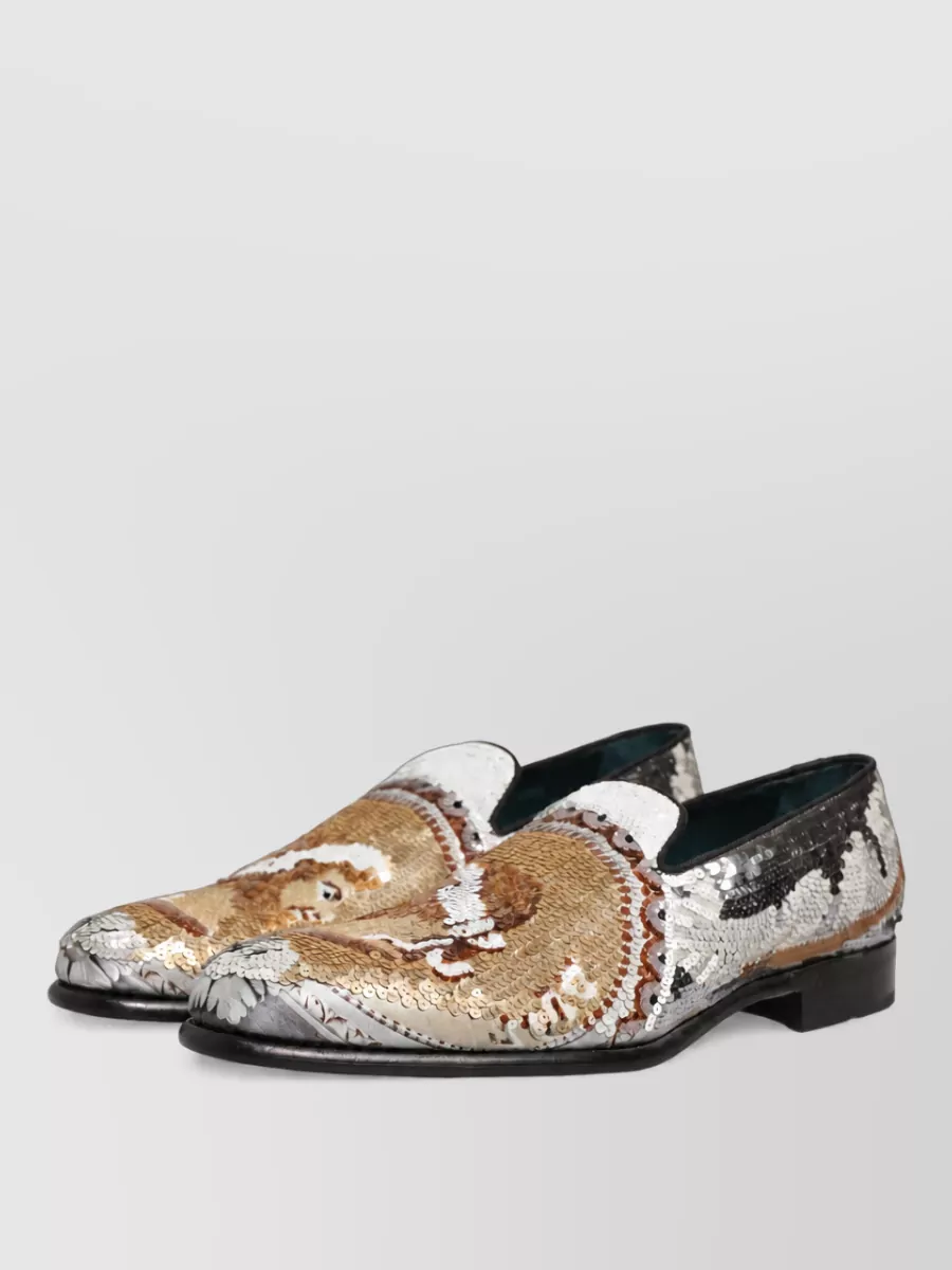 Dolce&Gabbana leather slip on monk shoes