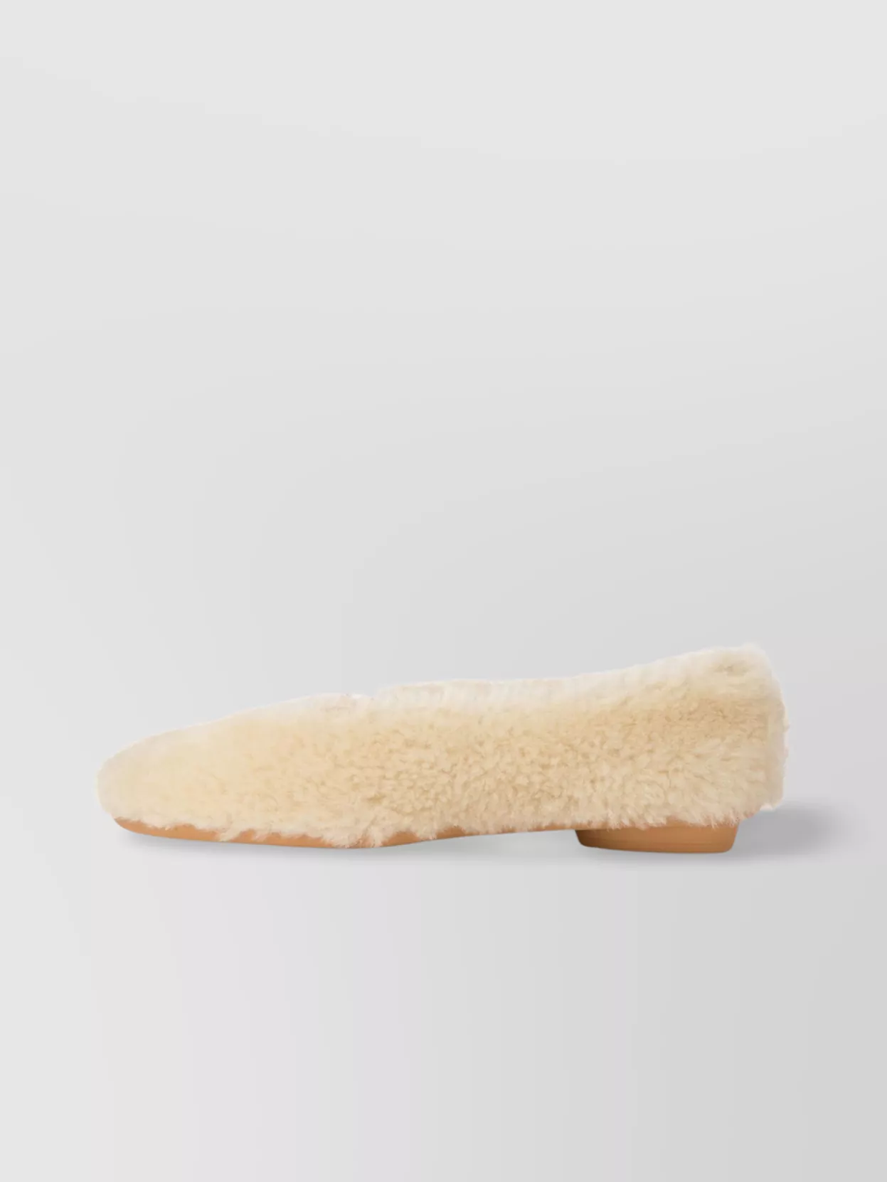 FERRAGAMO SHEARLING BALLET FLATS WITH FAUX FUR TEXTURE